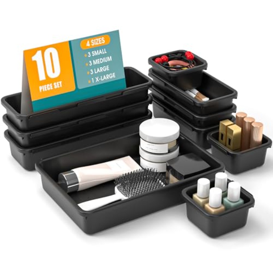 Drawer Organizer Bamboo - 10 PCS Drawer Organizer Set, 4