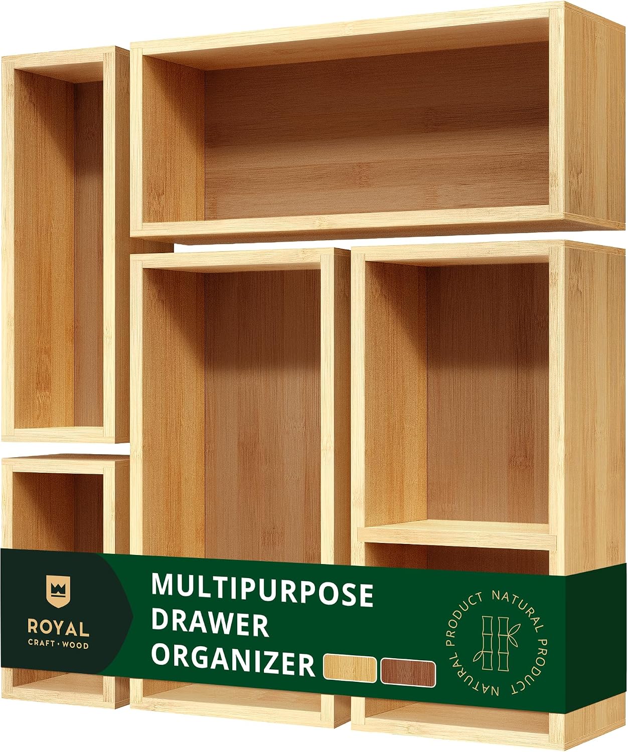 5-Piece Bamboo Drawer Organize - Drawer Organizer Bamboo recension och pris