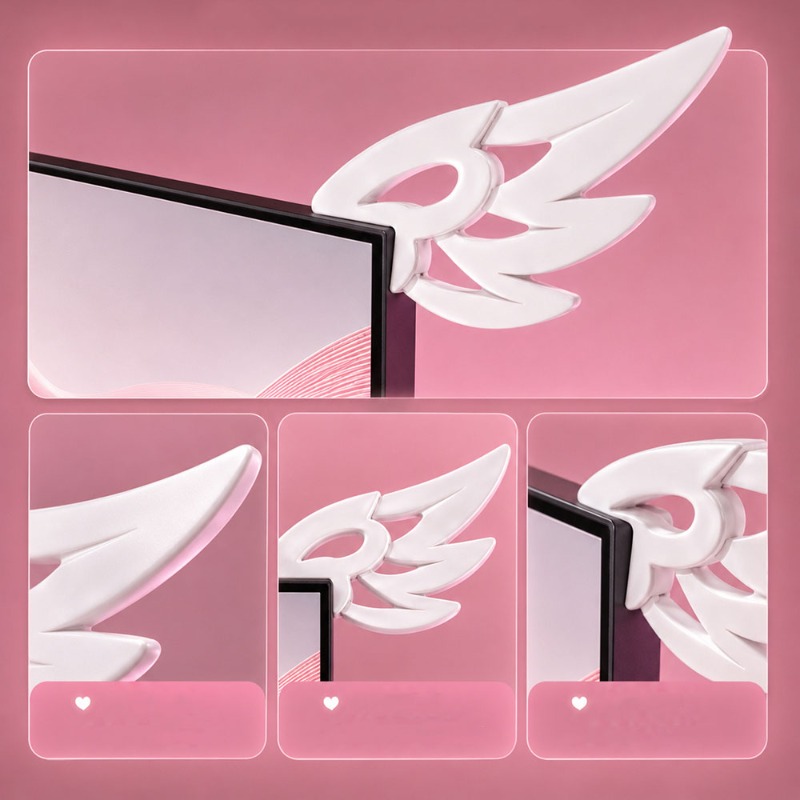 Kawaii 3D Wing Decor for Compu - Desk Setup No Monitor recension och pris