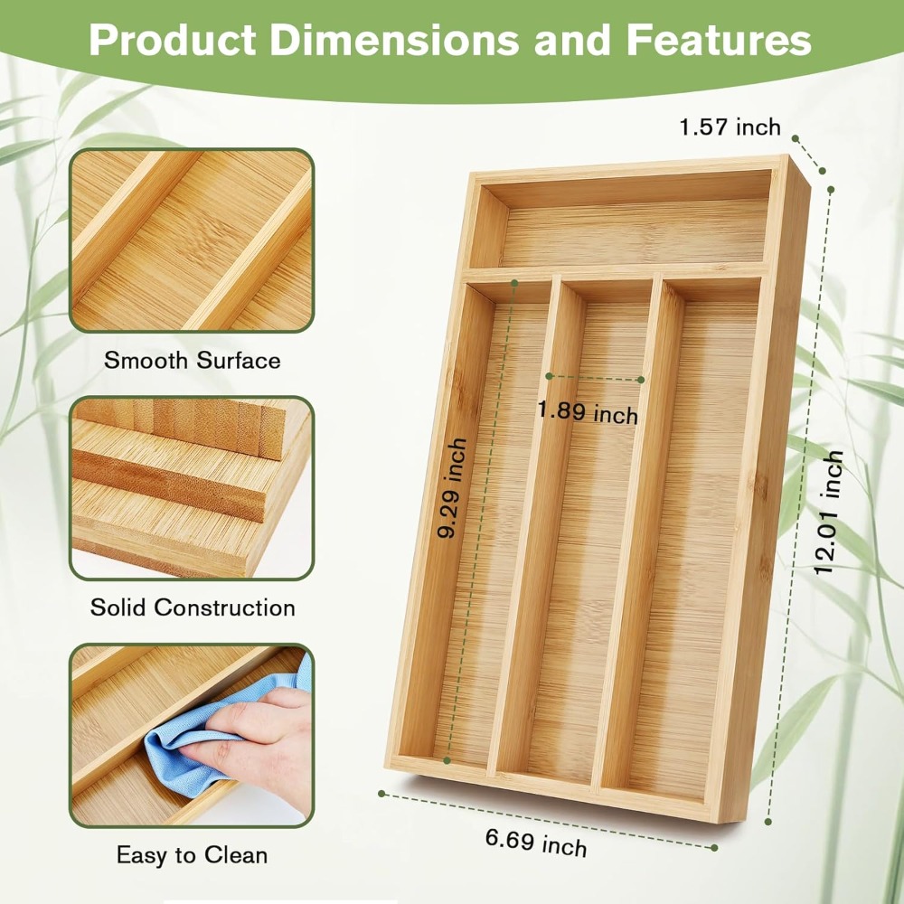 Durable Bamboo Drawer Organize - Drawer Organizer Bamboo recension och pris