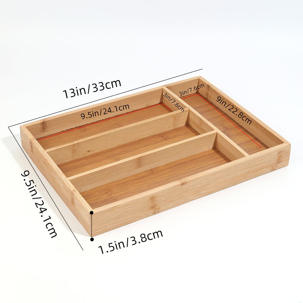 Bamboo Cutlery Divide Storage  - Drawer Organizer Bamboo recension och pris
