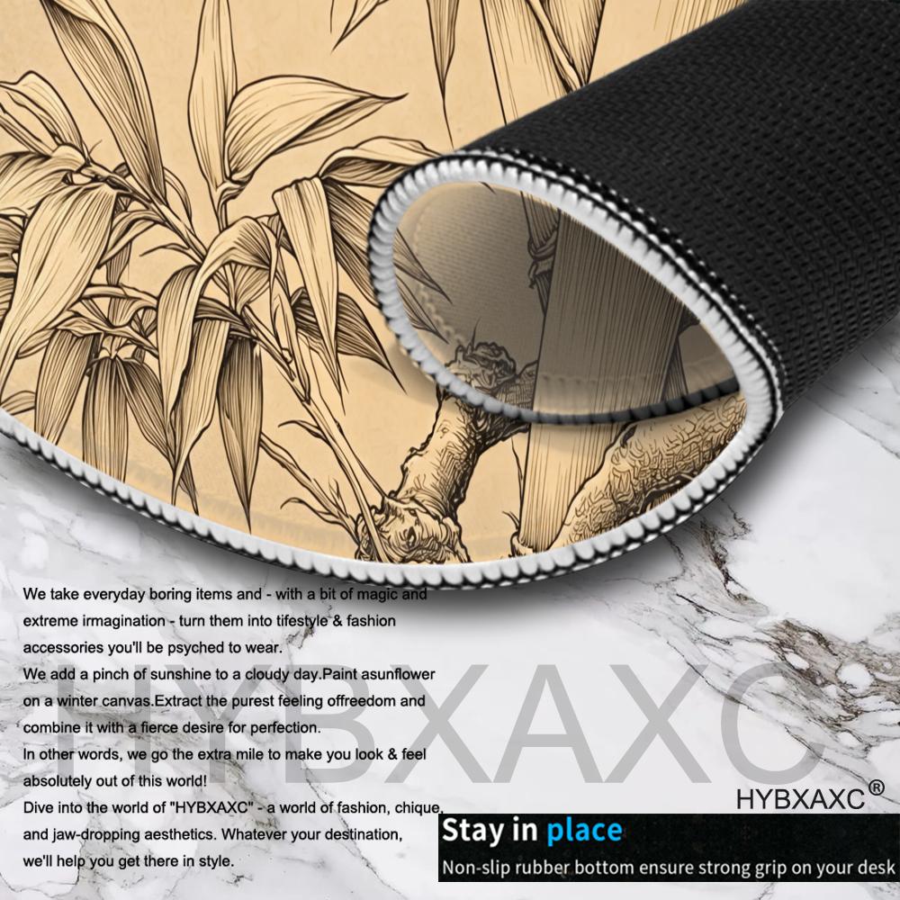 HYBXAXC Bamboo Line Art Mouse  - Desk Setup Beige recension och pris