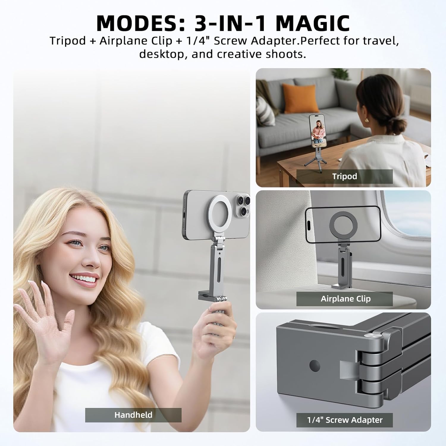 Magnetic Selfie Phone Holder T - Desk Setup Essentials recension och pris