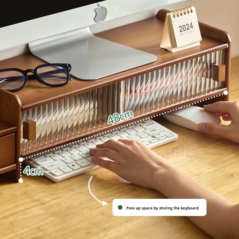 ‌Monitor Stand with Drawer-Adj - Drawer Organizer Bamboo recension och pris