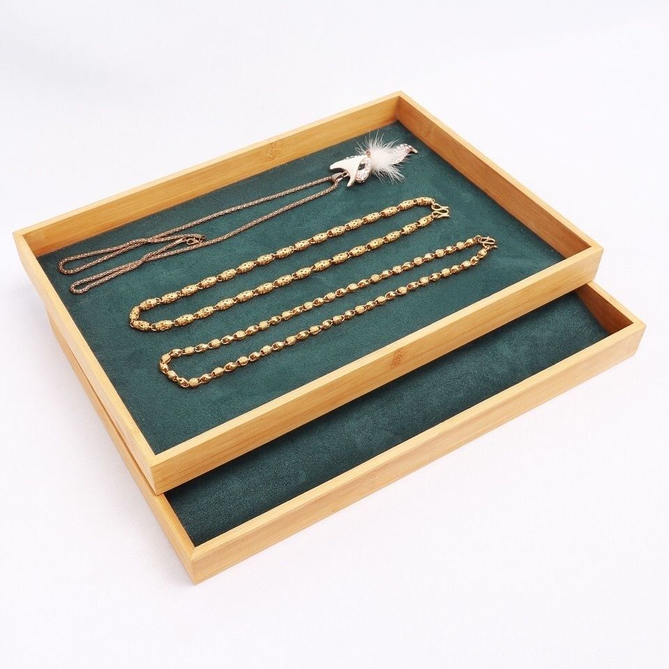 Dark Green Velvet Bamboo Jewel - Drawer Organizer Bamboo recension och pris