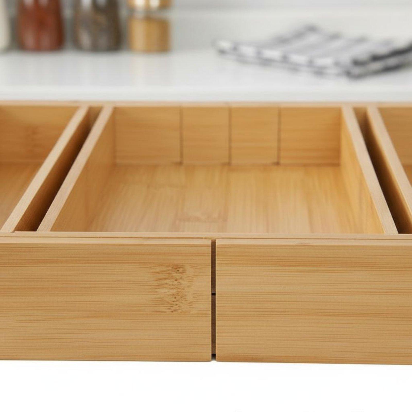 Adjustable Bamboo Utensil Draw - Drawer Organizer Bamboo recension och pris