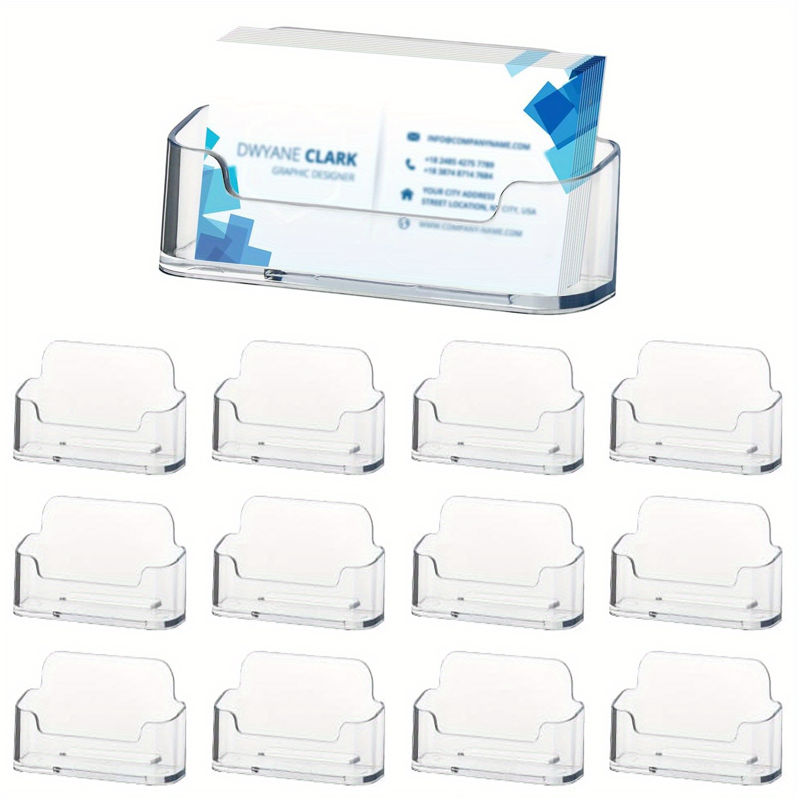 2pcs Clear Acrylic Business Ca - Desk Setup Essentials recension och pris