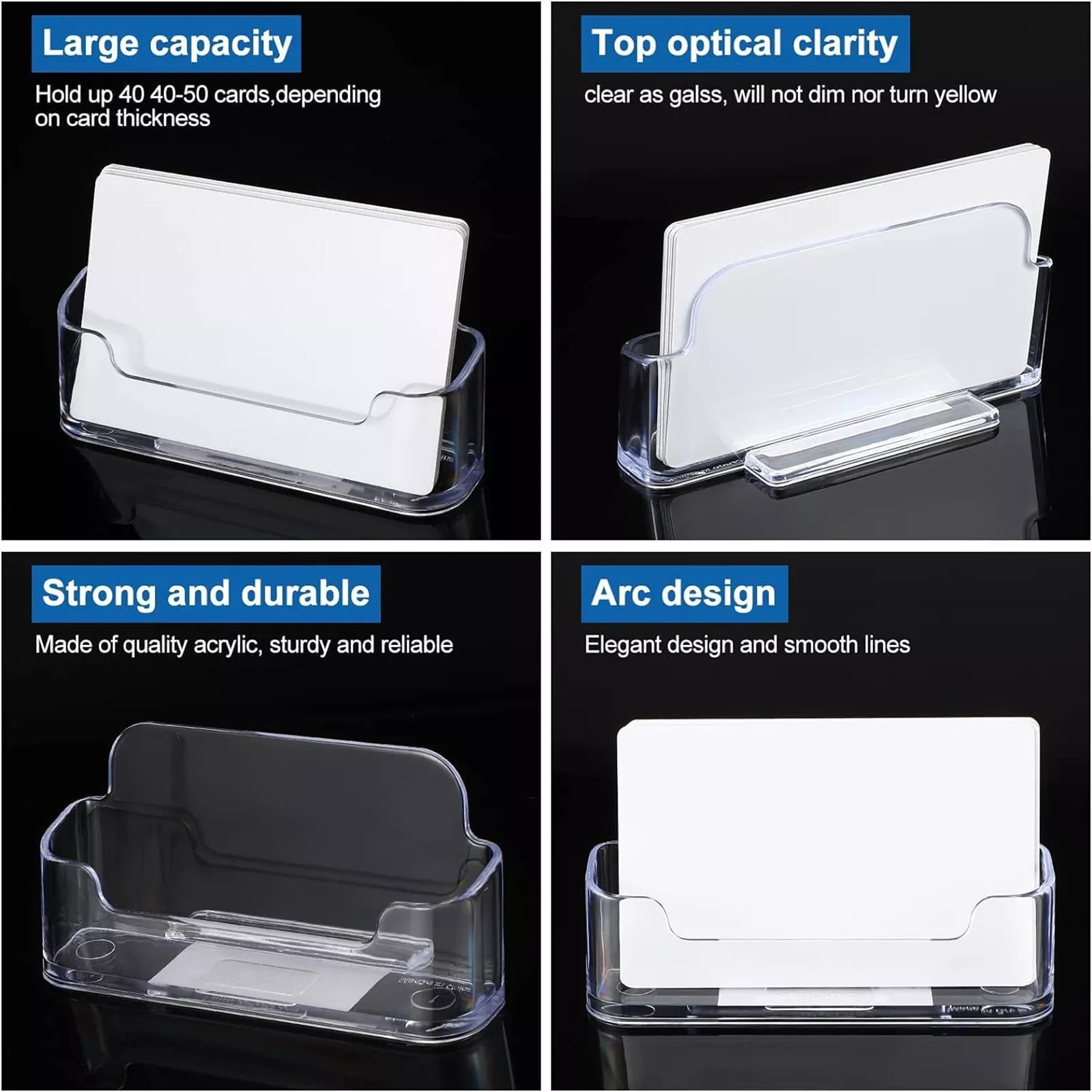 2pcs Clear Acrylic Business Ca - Desk Setup Essentials recension och pris