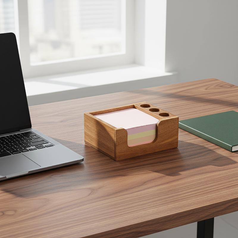 Minimalist Wooden Desk Organiz - Sticky Memo Holder recension och pris