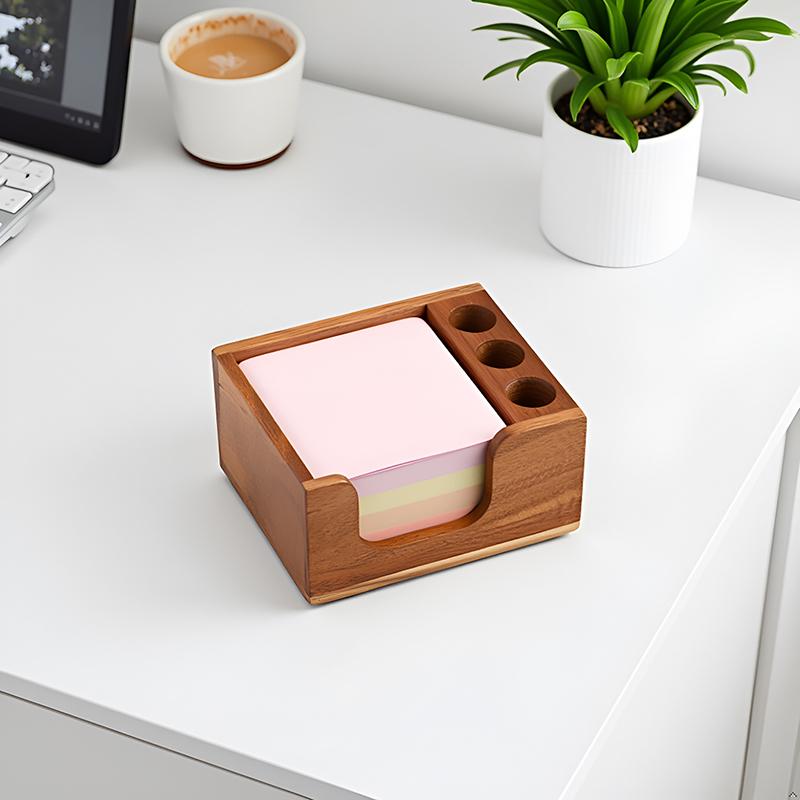Minimalist Wooden Desk Organiz - Sticky Memo Holder recension och pris