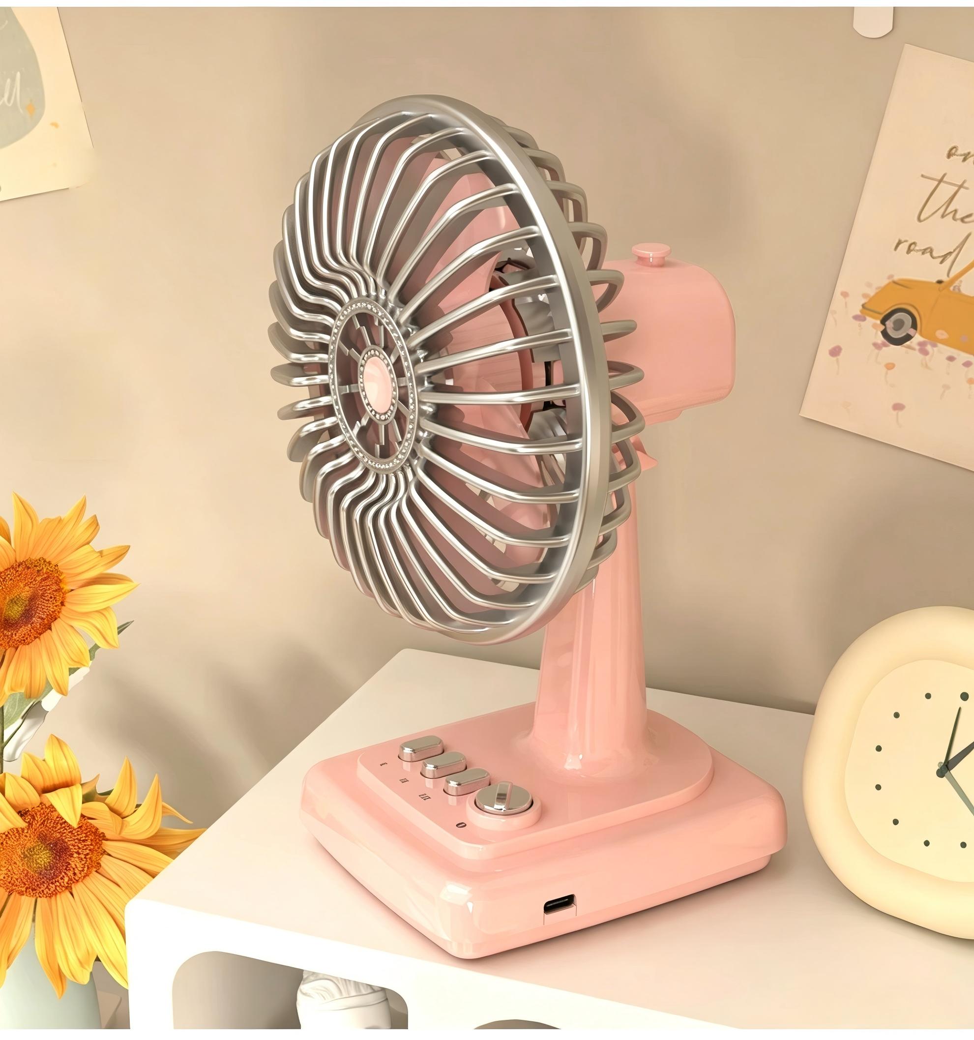 Retro Alloy Desktop Fan 3 Spee - Fan Desk Small Usb recension och pris