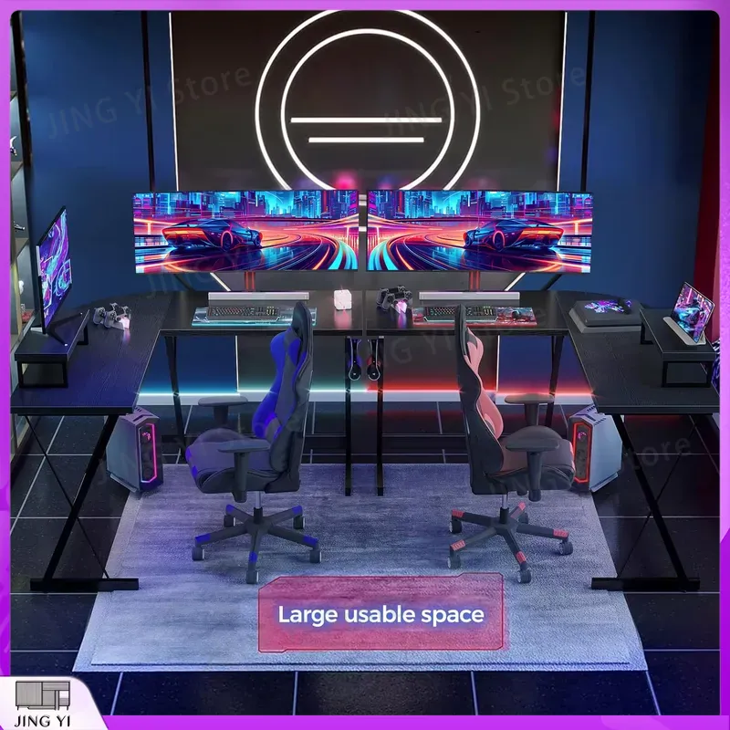 L Shaped Gaming Desk with Moni - Desk Setup No Monitor recension och pris
