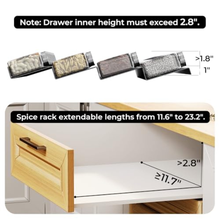 Spice Drawer Organizer Expanda - Drawer Organizer Bamboo recension och pris