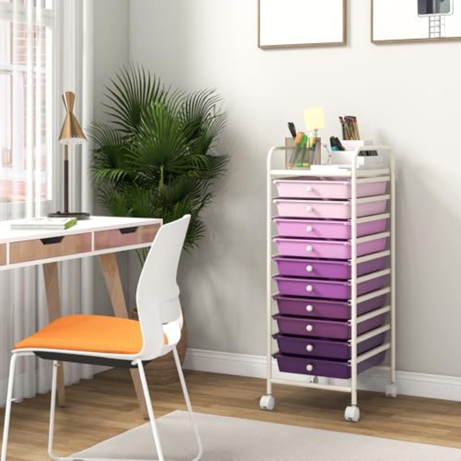 Storage Cart, Rolling Utility  - Drawer Organizer Bamboo recension och pris
