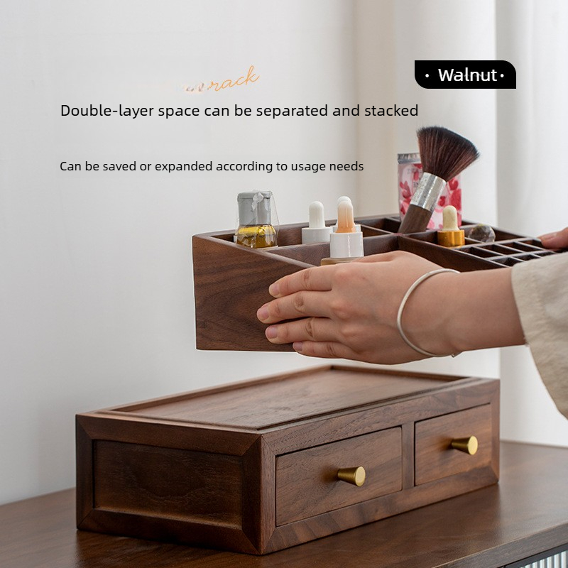 Solid Wood Double Layer Organi - Drawer Organizer Bamboo recension och pris