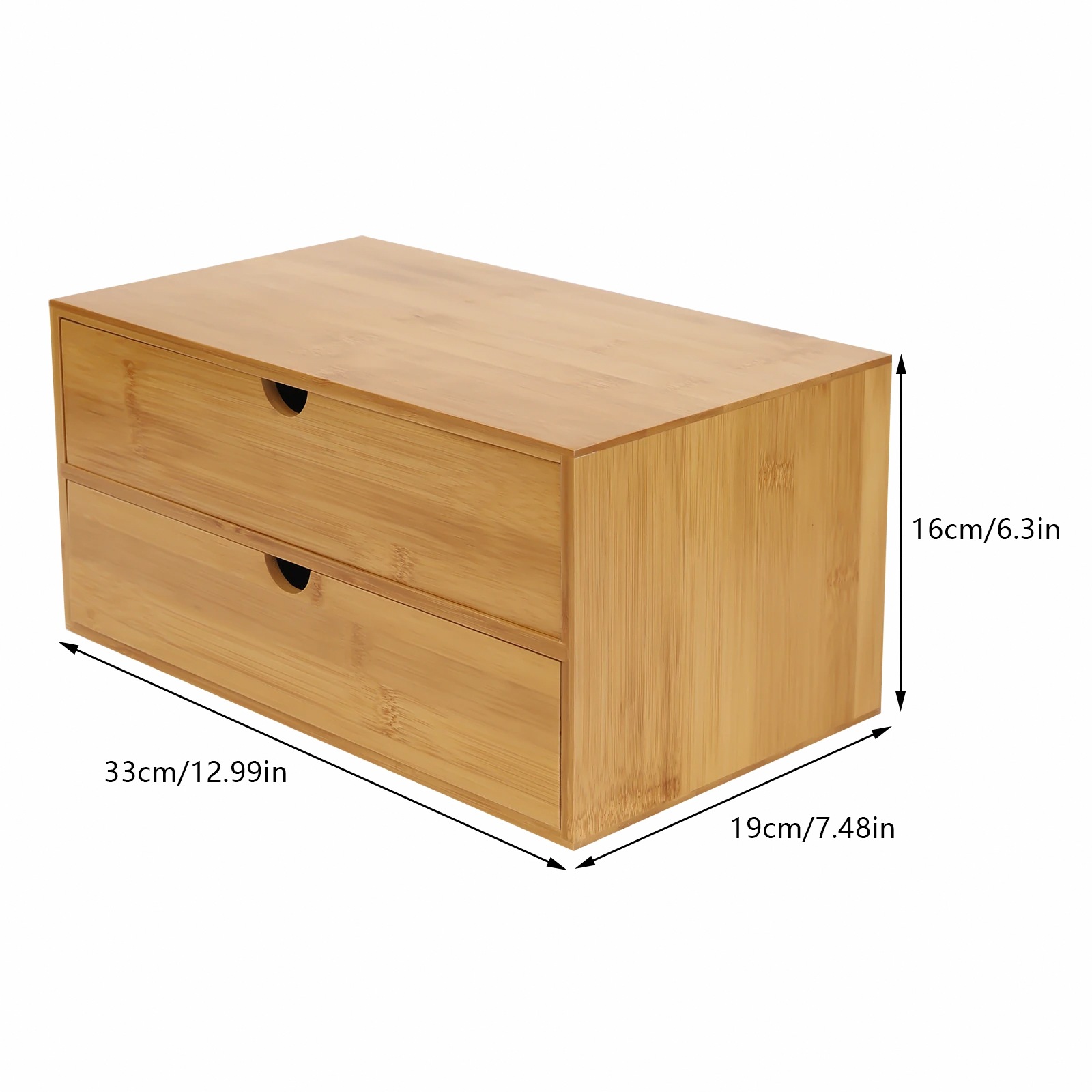 Desk Organizer, 2-Drawer Offic - Drawer Organizer Bamboo recension och pris