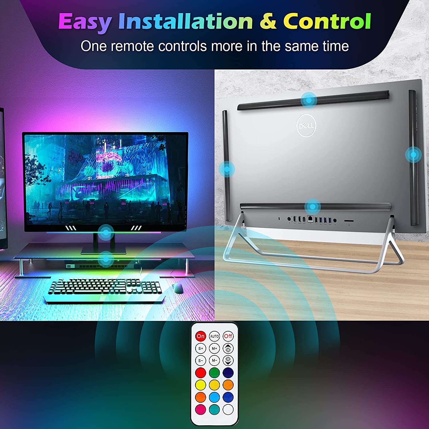 Under Monitor Light Bar RGB Dr - Desk Setup No Monitor recension och pris