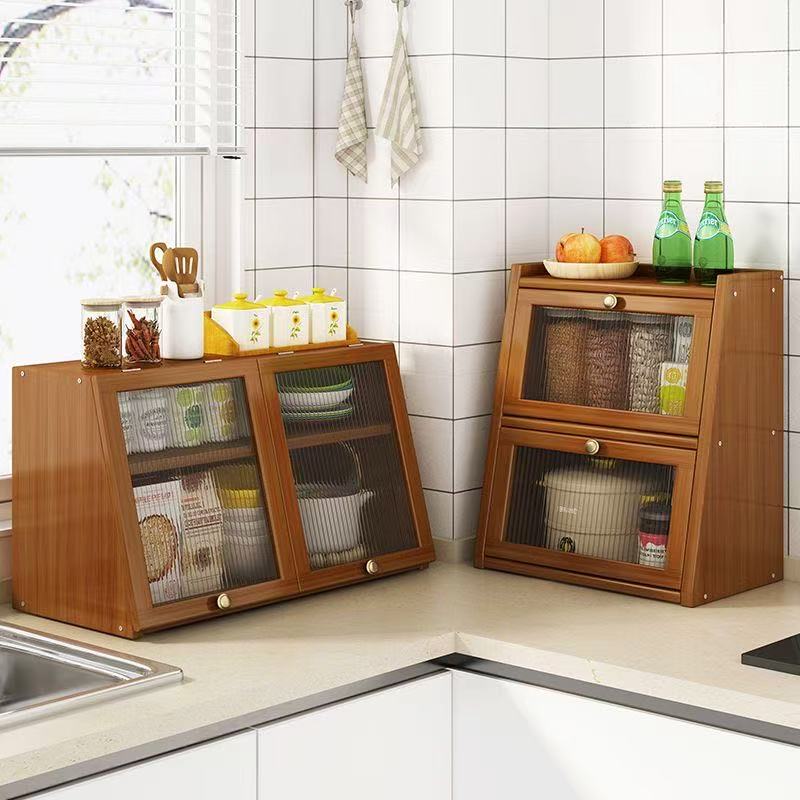 Bamboo Kitchen Storage Cabinet - Drawer Organizer Bamboo recension och pris